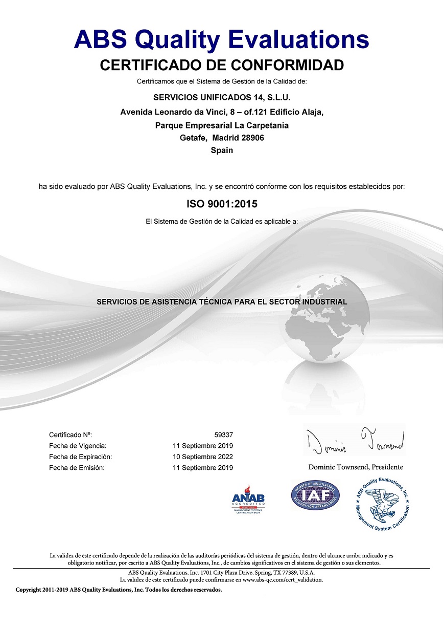 certificado ISO 9001:2015